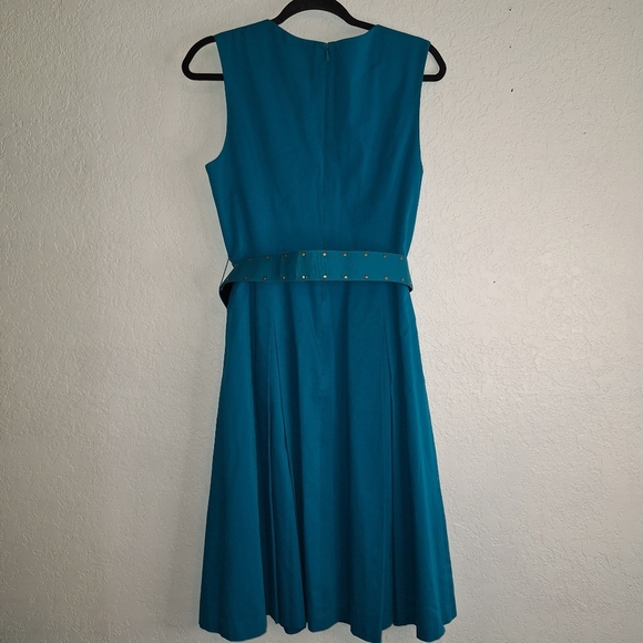 Peter Nygard Turquoise Belted Fit & Flare Dress Size 12 See Description - Picture 2 of 16